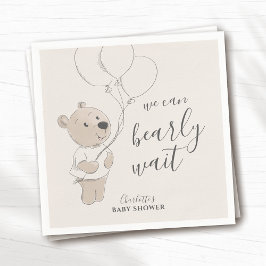 We kunnen wachten | Baby shower Teddy Bear Servet