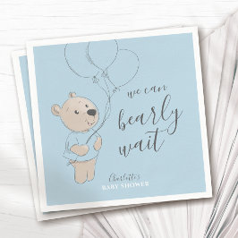 We kunnen wachten | Baby shower Teddy Bear Servet