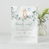 We kunnen wachten. Baby shower Uitnodiging (Staand voorkant)