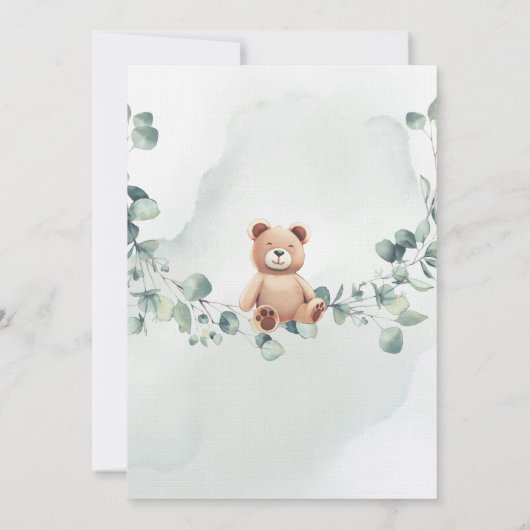 We kunnen wachten. Baby shower Uitnodiging (Achterkant)