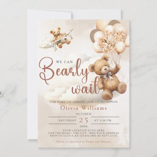 We kunnen wachten. Baby shower Uitnodiging (Voorkant)