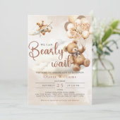 We kunnen wachten. Baby shower Uitnodiging (Staand voorkant)