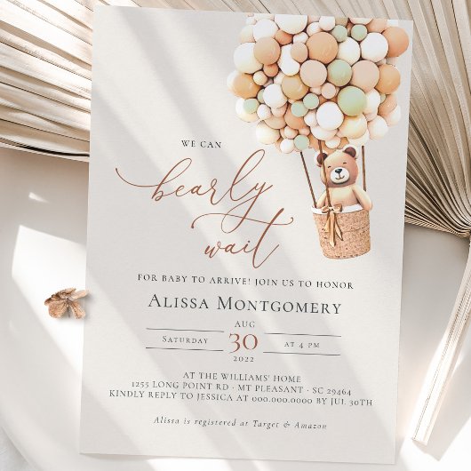 We kunnen wachten. Baby shower Uitnodiging