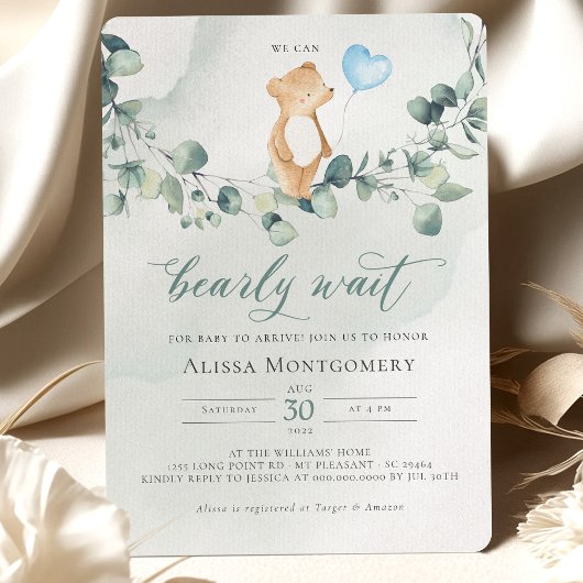 We kunnen wachten. Baby shower Uitnodiging