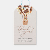 We kunnen wachten. Baby shower Uitnodigingsformuli Cadeaulabel (Voorkant)