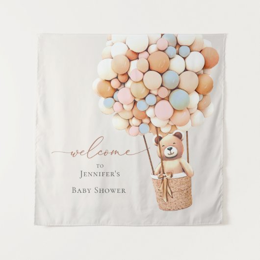 We kunnen wachten. Baby shower Wandkleed (Voorkant)