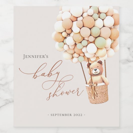 We kunnen wachten. Baby shower Wijnlabel Wijn Etiket (Enkel label)