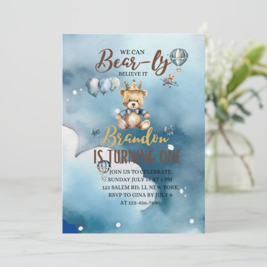 We kunnen wachten, Beer, bruin, blauw, zondag Aankondiging (Staand voorkant)