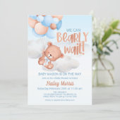 We kunnen wachten, Beer uitnodiging, Baby shower. Kaart (Staand voorkant)