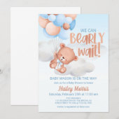 We kunnen wachten, Beer uitnodiging, Baby shower. Kaart (Voorkant / Achterkant)