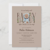 We kunnen wachten. Blue Teddy Bear Baby shower I Kaart (Voorkant)