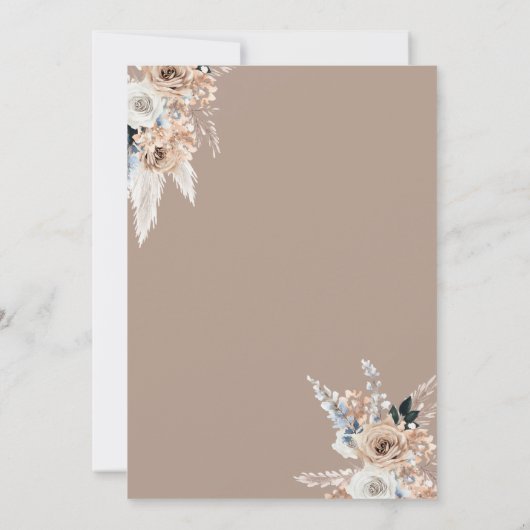 We kunnen wachten - Boho Teddy Bear Baby shower Kaart (Achterkant)