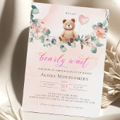 We kunnen wachten. Girl Baby shower Invitation Kaart