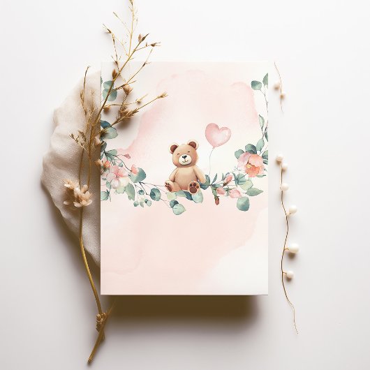 We kunnen wachten. Girl Baby shower Invitation Kaart