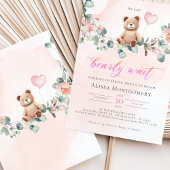 We kunnen wachten. Girl Baby shower Invitation Kaart