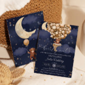 We kunnen wachten op Air Balloon Teddy Baby shower Kaart