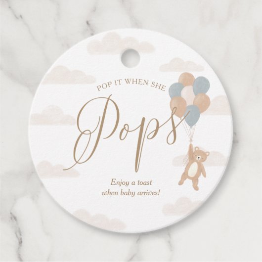 We kunnen wachten op Baby shower. Bedankjes Labels (Voorkant)