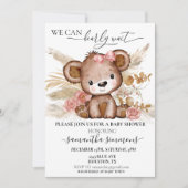 We kunnen wachten op Baby shower Beer Boho PInk Kaart (Voorkant)