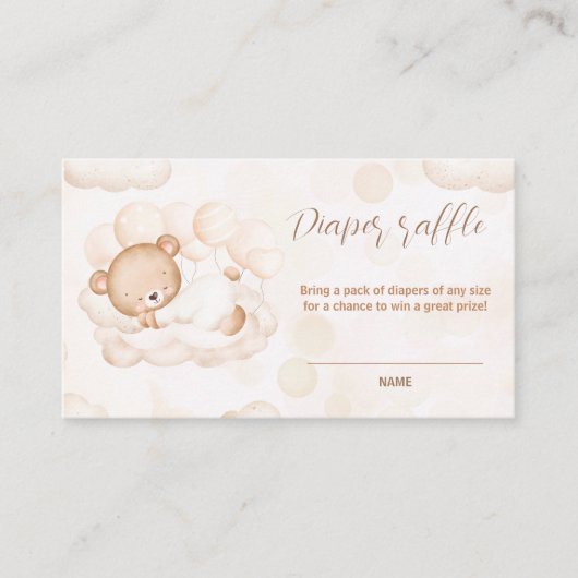 We kunnen wachten op Baby shower Diaper Raffle Informatiekaartje (Voorkant)