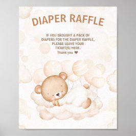 We kunnen wachten op Baby shower Diaper Raffle Poster