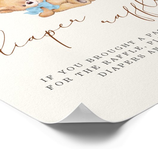 We kunnen wachten op Baby shower Diaper Raffle Poster (Hoek)