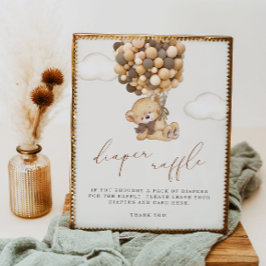 We kunnen wachten op Baby shower Diaper Raffle Poster