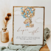 We kunnen wachten op Baby shower Diaper Raffle Poster
