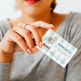 We kunnen wachten op Baby shower Diaper Raffle Visitekaartje