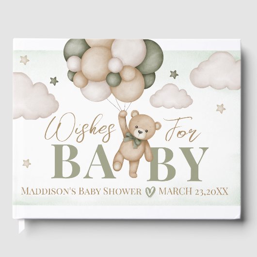 We kunnen wachten op Baby shower Guest Book Gastenboek (Voorkant)