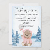 We kunnen wachten op Baby shower kerstwinter Kaart (Voorkant)