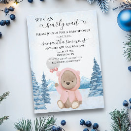 We kunnen wachten op Baby shower kerstwinter Kaart