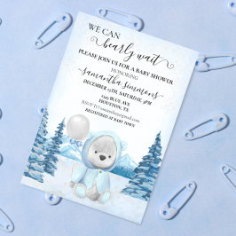 We kunnen wachten op Baby shower kerstwinter Kaart