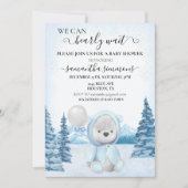 We kunnen wachten op Baby shower kerstwinter Kaart (Voorkant)