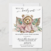 We kunnen wachten op Baby shower roze Boho Beer Kaart (Voorkant)