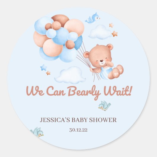We kunnen wachten op Baby shower Sticker (Voorkant)