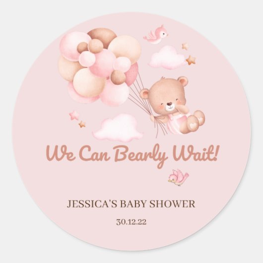 We kunnen wachten op Baby shower Sticker (Voorkant)