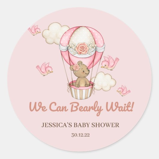 We kunnen wachten op Baby shower Sticker (Voorkant)