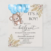 We kunnen wachten op Baby shower Teddy Bear Boho B (Voorkant)