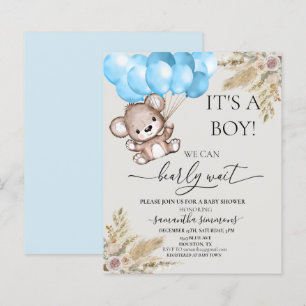 We kunnen wachten op Baby shower Teddy Bear Boho B