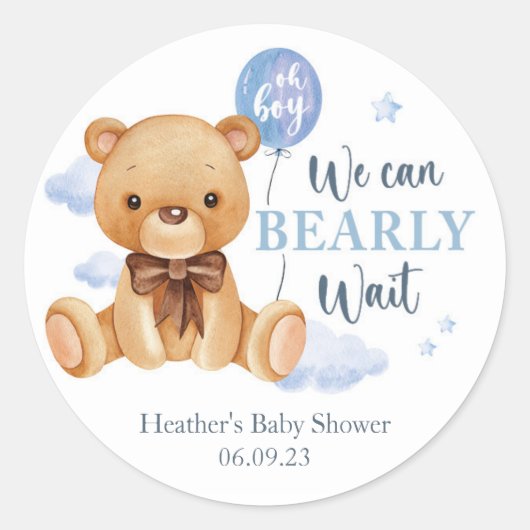 We kunnen wachten op Baby shower voor Stickers bla (Voorkant)