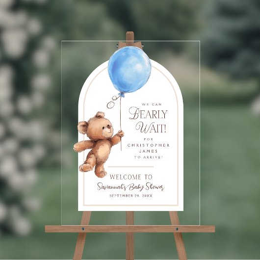 We kunnen wachten op Baby shower Welkom Acryl Bord