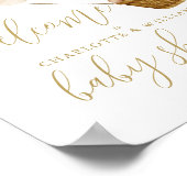 We kunnen wachten op Baby shower welkomstteken Poster (Hoek)