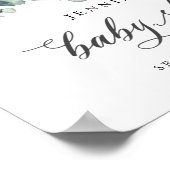 We kunnen wachten op Baby shower welkomstteken Poster (Hoek)