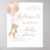 We kunnen wachten op Baby shower welkomstteken Poster (Voorkant)