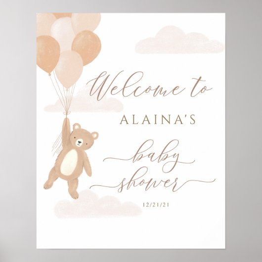 We kunnen wachten op Baby shower welkomstteken Poster (Voorkant)