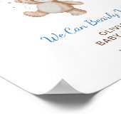 We kunnen wachten op Baby shower welkomstteken Poster (Hoek)