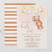 We kunnen wachten op ballons Teddy Bear Baby showe Kaart (Voorkant / Achterkant)