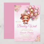 We kunnen wachten op ballons Teddy Bear Baby showe Kaart (Voorkant / Achterkant)