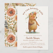 We kunnen wachten op Beer Baby shower Kaart (Voorkant / Achterkant)