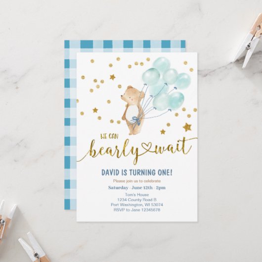 We kunnen wachten op Beer ballon. Kaart (Voorkant / Achterkant in situ)